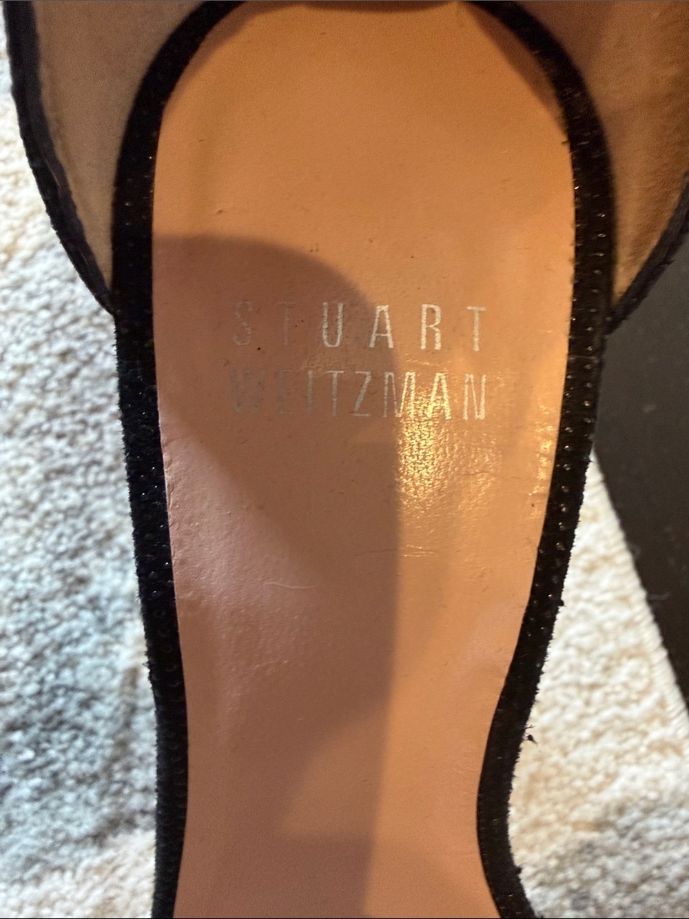 Stuart Weitzman Black Open-Toe Ankle Heels size 4 - Picture 2 of 5